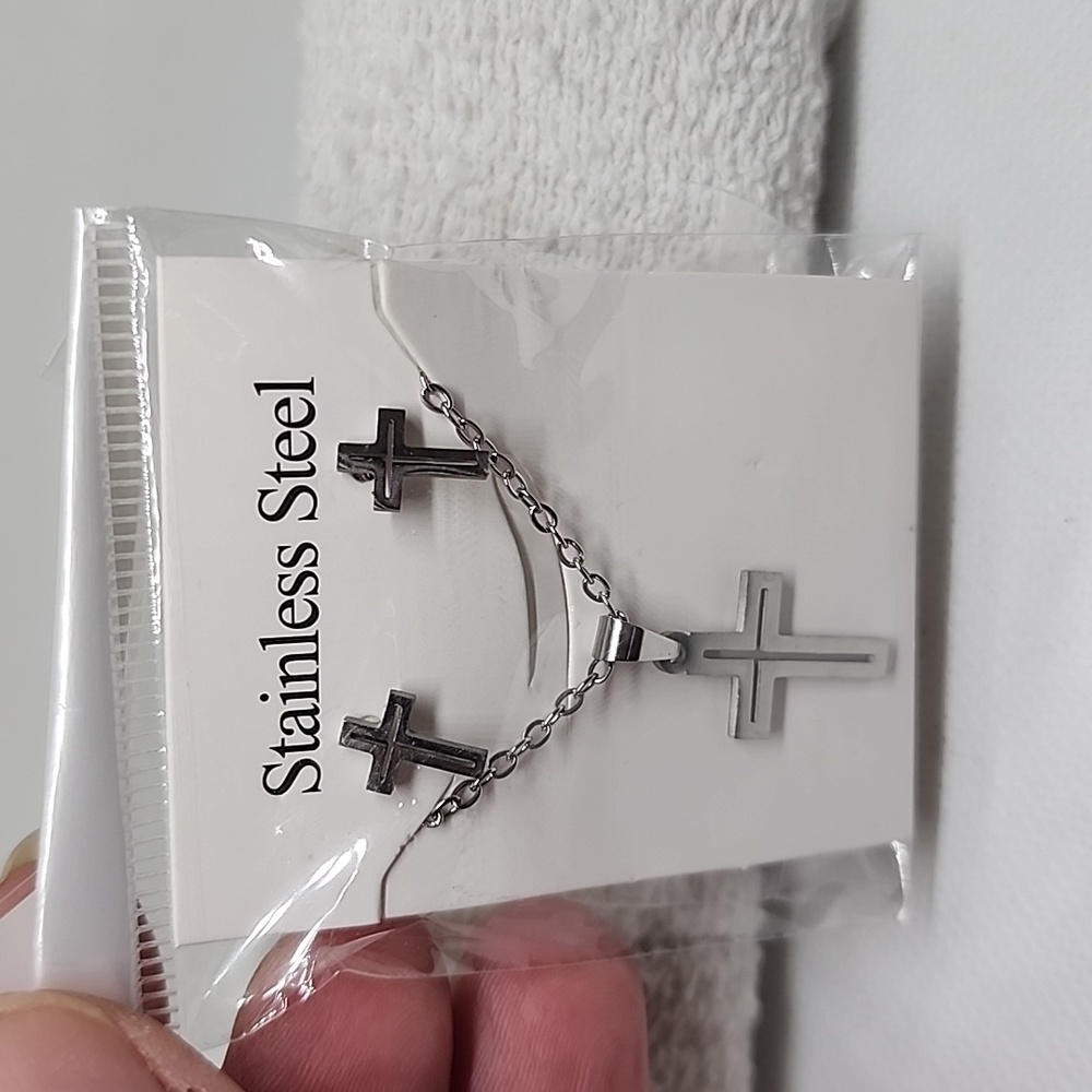 Stainless Steel Cross Jewerly Set ✝️